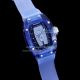 Richard mille RM07-02 Blue Transparent Case White Rubber Strap Watch(5)_th.jpg